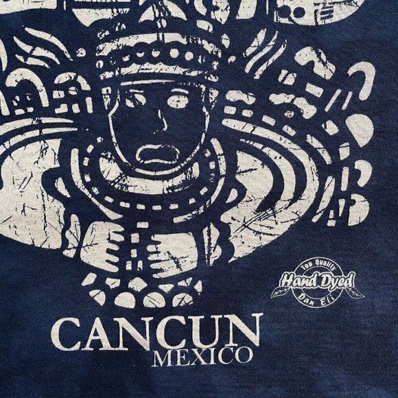 Mayan God Cancun Mexico Dan Eli Hand Dyed Short Sleeve Navy T Unisex Men’s S - Picture 4 of 8